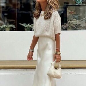 Antonio Melani Blakely Satin Midi Skirt